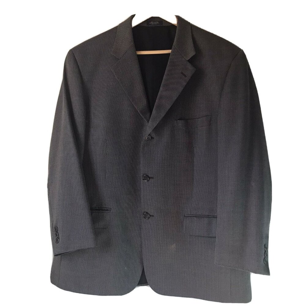 Vintage Jones New York brown sport tweed jacket silk wool men size 42short